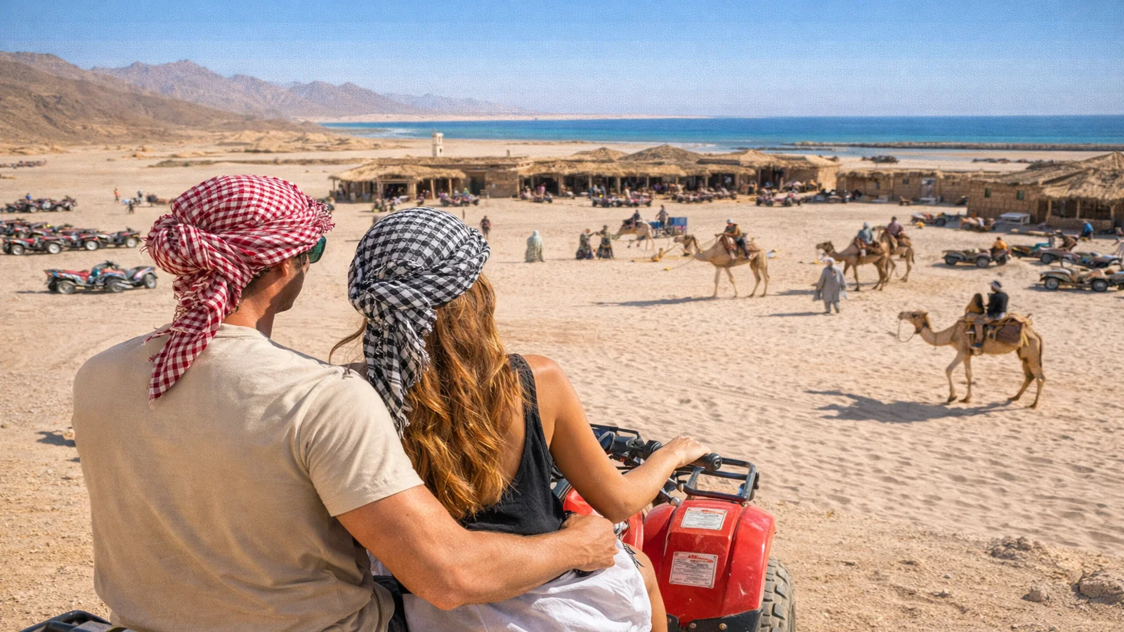 Quad Tour Hurghada on the Beach – Desert Safari, Camel Ride & Bedouin Village